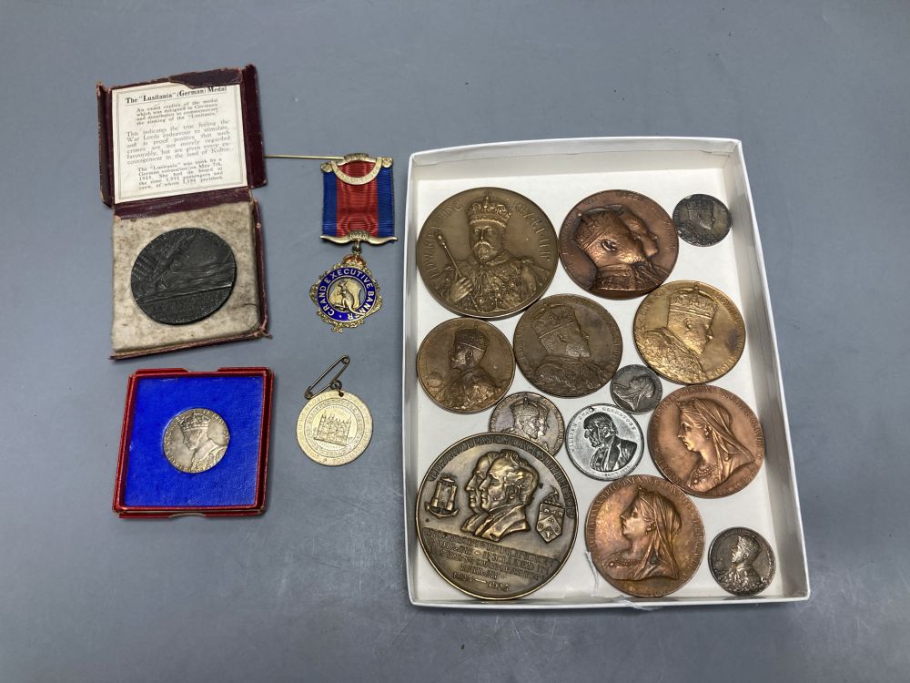 A group of Queen Victoria to George VI coronation medals, bronze and silver